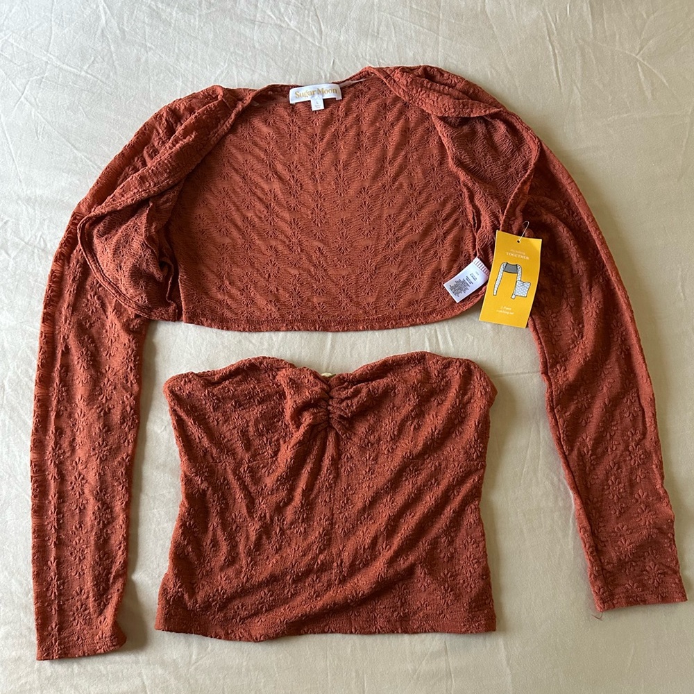 Sugar Moon Rust 2 Piece Top Set, Size L —NWT - Picture 11 of 12